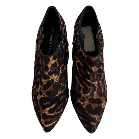 Antonio Melani Carlin LEATHER Side Zipper ANKLE Booties Cheetah Print SIZE 9.5M - Picture 3 of 10